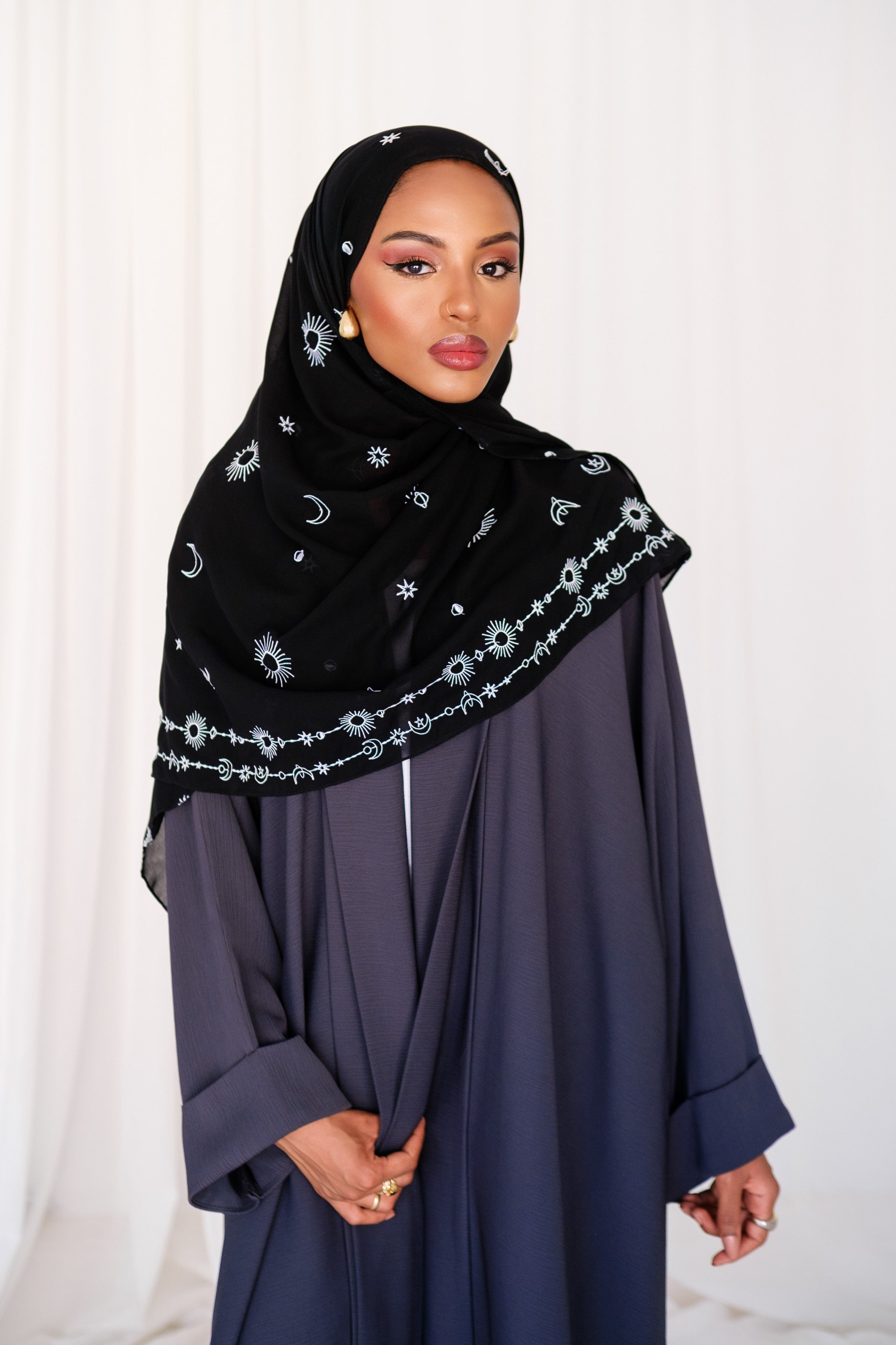 Full Embroidered Chiffon Hijab