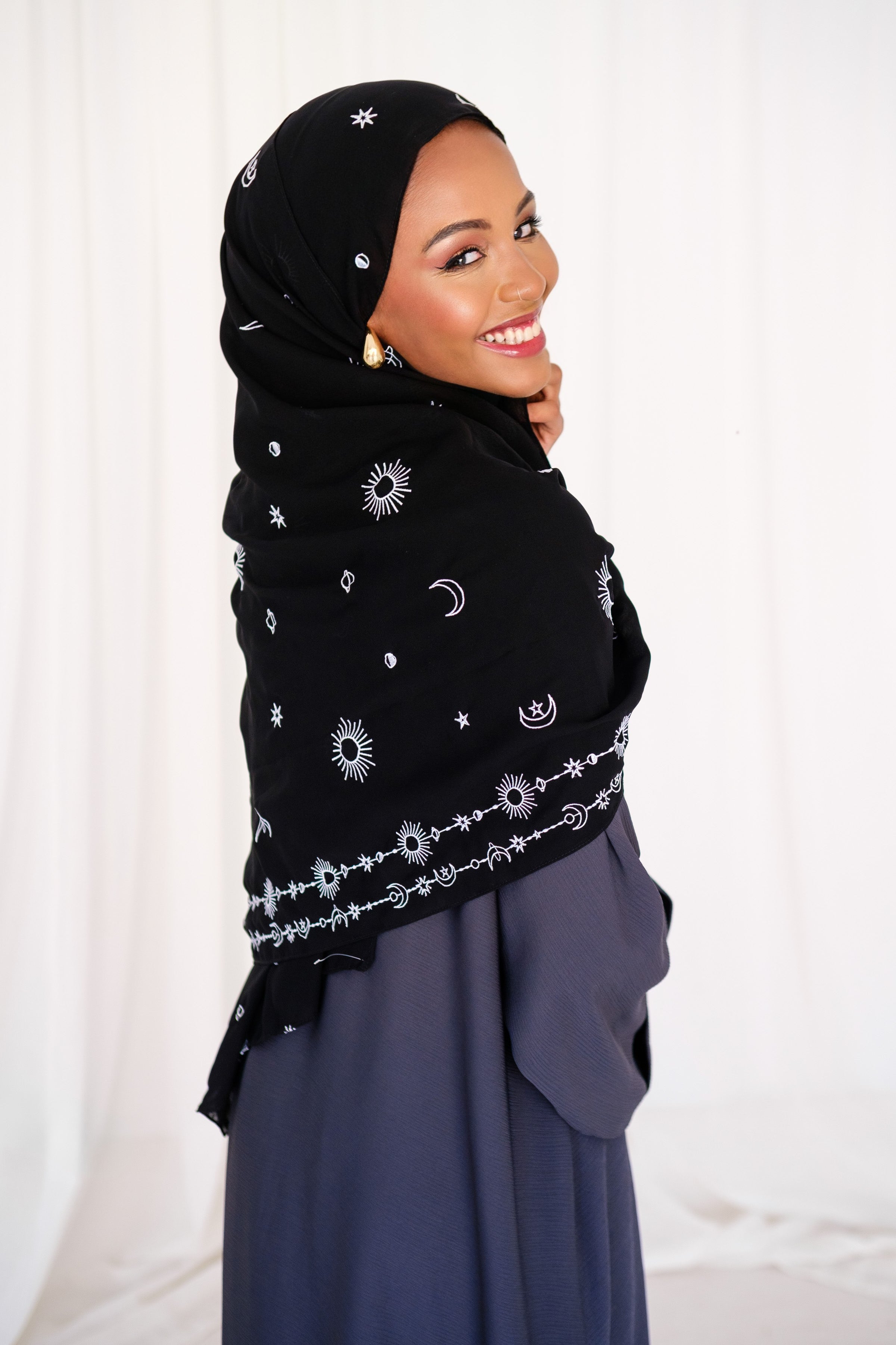 Full Embroidered Chiffon Hijab